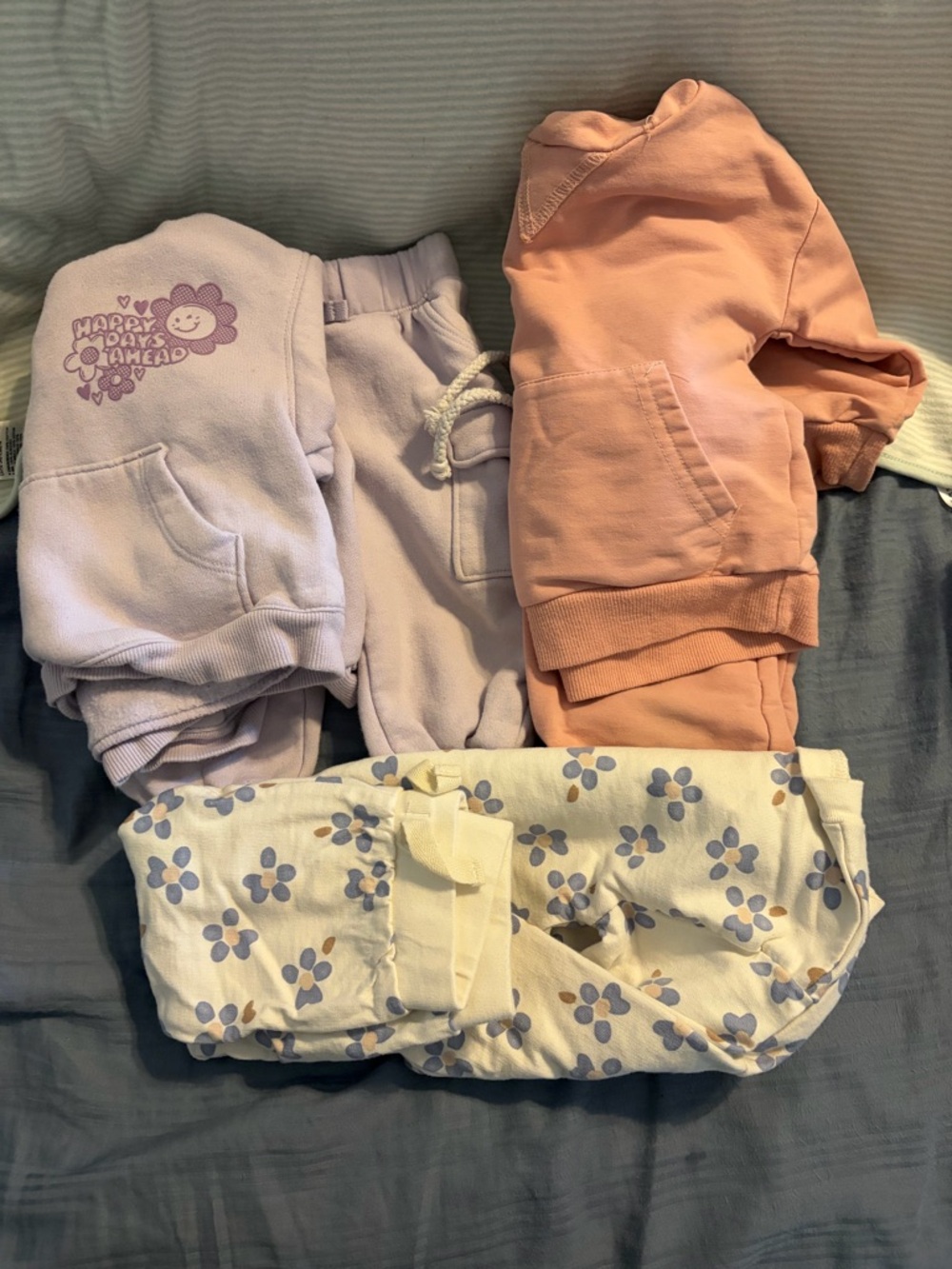 Carter's Lilac, Peach, and Cream Floral Kids Bottoms Bundle